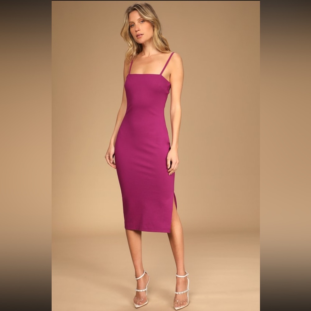 Lulu's Paulina Magenta Bodycon Dress